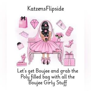 Live Show Fill a Poly Pink Girly Boujee Clear Poly Bag